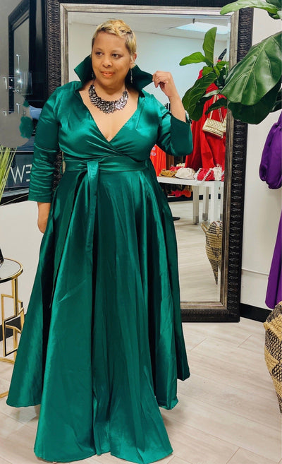 Mogul Boutique-Emerald Aline Maxi Dress Dresses Aline dress