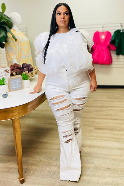 Mogul Boutique-Plus Size White BootcutLeg Jeans White jeans 29744611 bootcut